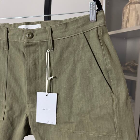 3sixteen Fatigue Washed Olive HBT Shorts 34 NEW Green Herringbone Twill Military - Picture 3 of 7